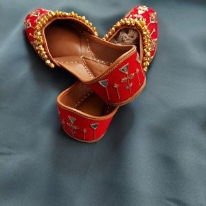 Hand Embroidered Leather Flats